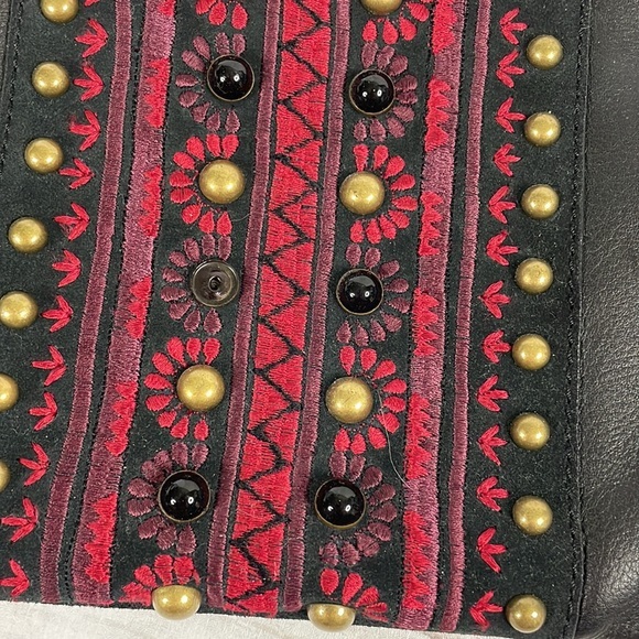 Lucky Brand Tasseled Leather Beaded/Embroidered with Suede Tassel - Picture 4 of 6